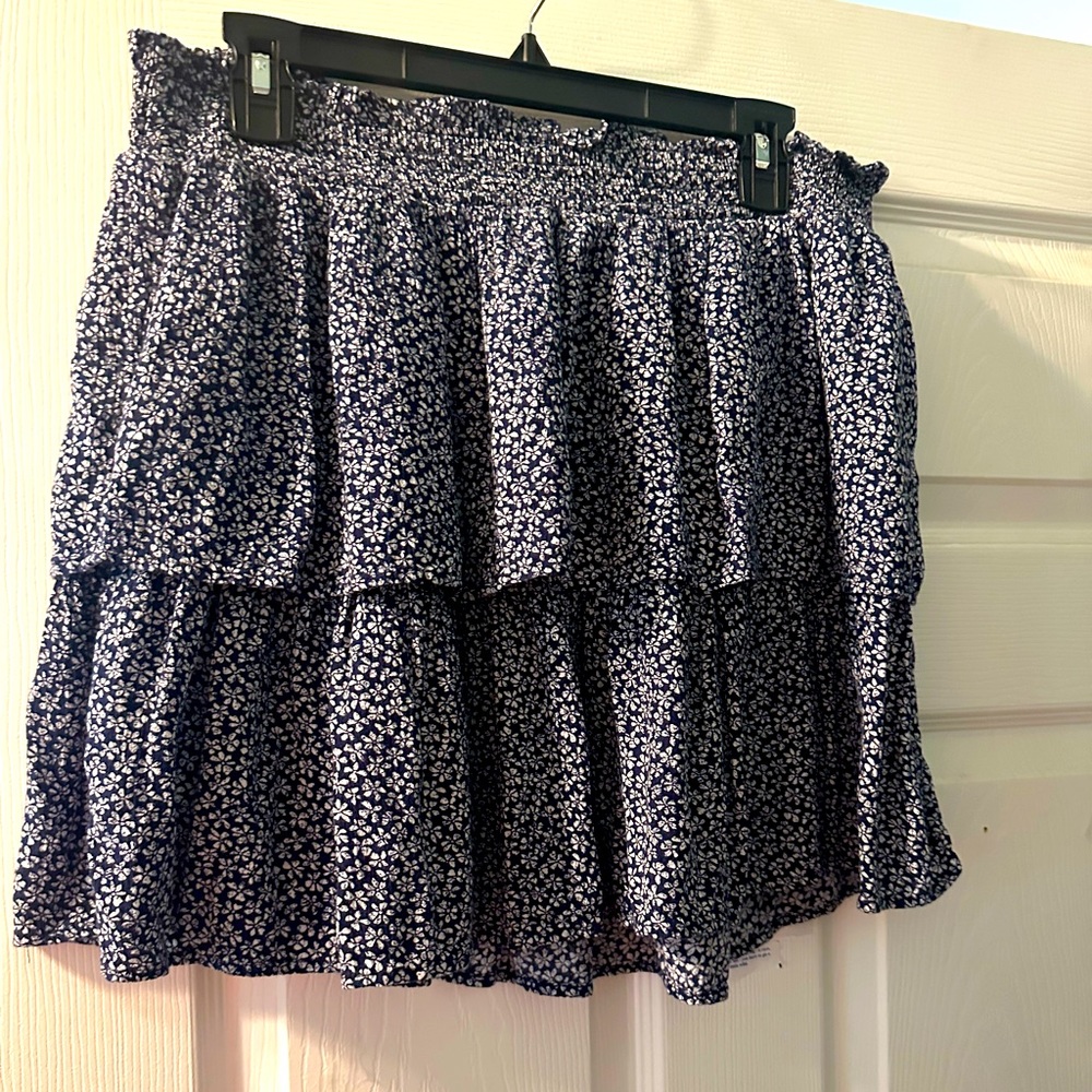 Blue floral mini skirt, Arizona Jean Brand